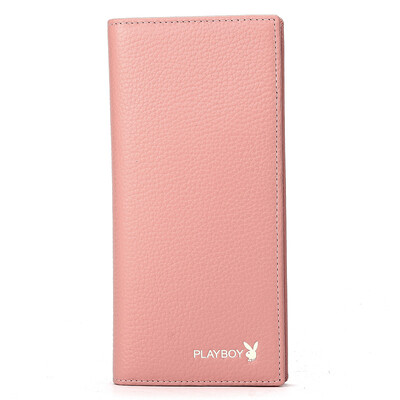 

Playboy playboy ladies wallet short fashion simple cross section purse multi-function driver card holder Korean version PAE1563-7R3 pink