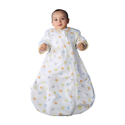 

【 】 Mi Le fish 2 integrated baby sleeping bag anti-kick was removable sleeve single layer sleeping bag (Orly) 90CM