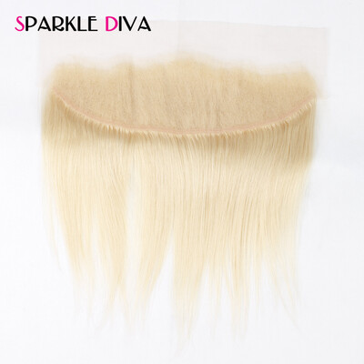 

Straight 613 Blonde Lace Frontal Closure Brazilian Non-Remy Human Hair 134 Bleached Knots with Baby Hair