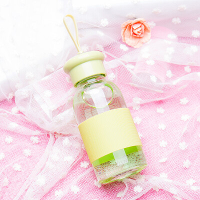 

Cool (CONKU) glass cup 380ML anti-hot belt handle cute men and women students cup drop drop TM-3