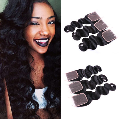

Brazilian Virgin Hair Body Wave With Closure Cheap 3 Bundles 100 Human Hair With Closure 7A Unprocessed Virgin Hair With Closure