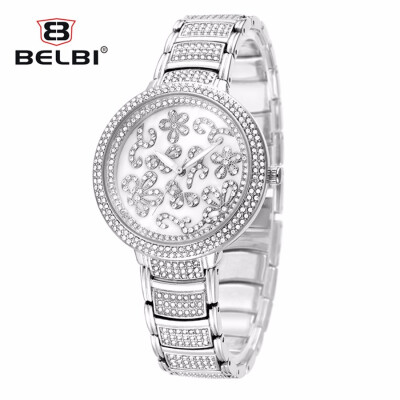 

2016 Luxury Fashion Women's Wristwatches Quartz-Watch Rhinestone Waterproof Women's Watches Folding Clasp With Safety For BELBI