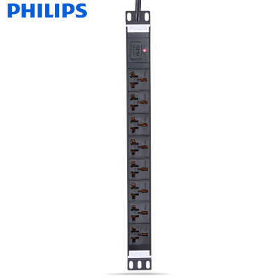 

Philips (PHILIPS) 8-hole 3-meter industrial lightning protection PDU cabinet socket plug-in plug-in board wiring board 10A / 16A dual-use hole