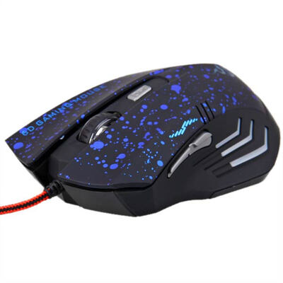 

JITE-2054 6 кнопок Проводная игровая мышь 6D с голубым светом (красный)
