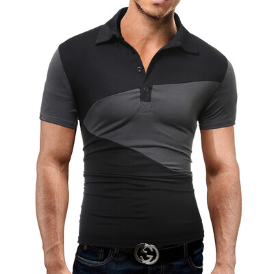 

Brand MenS T Shirt 2017 Summer Fashion Lapel Short-Sleeved Tees Male Camisa Casual T-Shirt Slim Male Tops Tees DD02