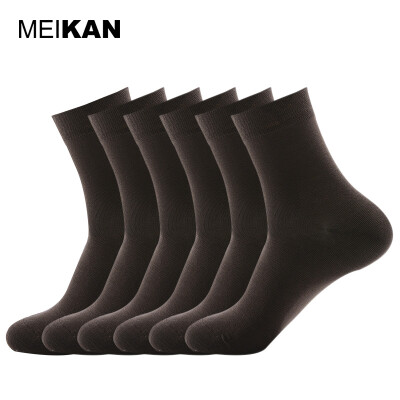 

MEIKAN 6 Pairs Mens Thin Mercerized Cotton Business Socks