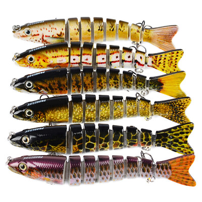 

1pc 8 секций Приманки для рыбалки 12.5cm-5 "/0.664oz-18.83g Swimbait Fishing bait 6 # Black Hook Fishing Sackle
