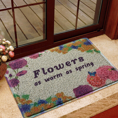 

LIDIMEI mat mats living room cushions color flowers wire door mat light green background PVC mesh 45 75cm