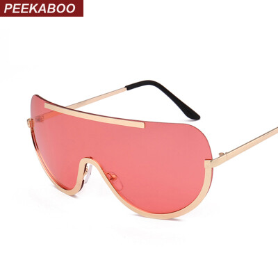

Peekaboo oversized sunglasses clear lens women brand designer one lens half frame sun glasses for men and women super large uv400