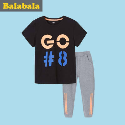 

Balabala BALABALA male boy set male boy baby short sleeve boy boy two piece set 28192171113 black 110