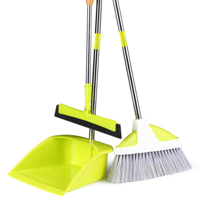 

Bai Ning clean sweeping broom dustpan magic broom fashion combination soft hair stainless steel pole floor broom three sets