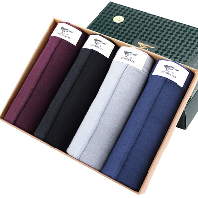 

Seven wolves mens underwear mens boxers ice silk waist breathable boxer D3900-4 XL mixed color four boxes