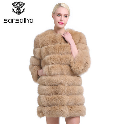 

SARSALLYA real fur fox fur coat design ladies winter really fox fur coat detachable real fur coat wome