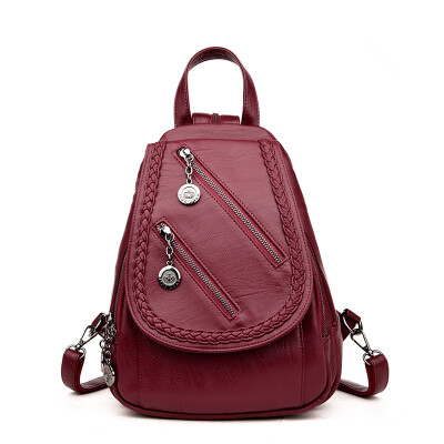 

Designer High Quality Genuine Leather Women Vintage Sheepskin Solid School Bags Mochilas Mujer 2017 Backpacks For Teenage Girls
