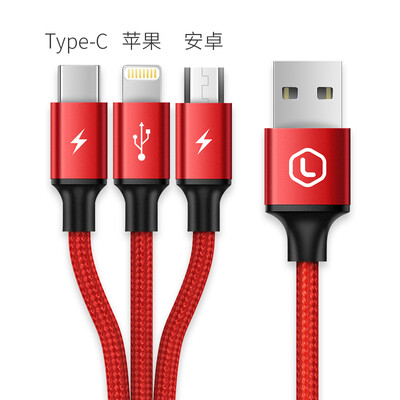 

Кабель llano 3-в-1 Micro USB, Type-C, Lightning 8 pin