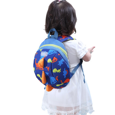 

Sanmei infant SUNVENO childrens school bag boys&girls anti-lost bag kindergarten 1-3-4 years old anti-lost cute cartoon backpack C05 blue dinosaur