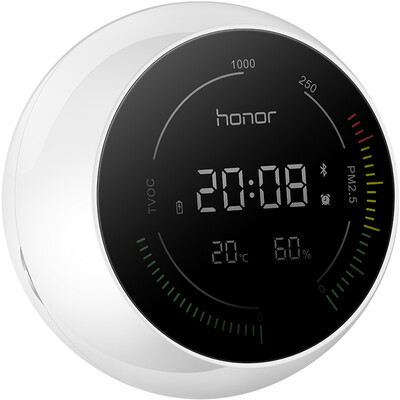 

Glory siege wizard high sensitivity air monitoring PM25 real-time monitoring air radar intelligent management Bluetooth connection alarm clock home wild temperature&humidity sensor Ai100 ice crystal white