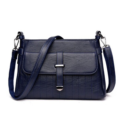 

Women Leather Designers High Quality Striped Saddle Shoulder Bag Ladies Vintage Crossbody Sac A Main Small Messenger Bag Handbag