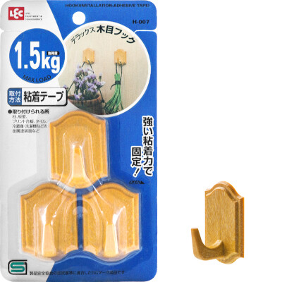 

【Jingdong Supermarket】 Japan Ligu (LEC) H-007 Paste-type hook bearing load 1.5kg Medium 3 installed bathroom bathroom kitchen stick hook