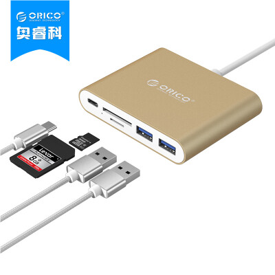 

ORICO RCC2A Type-c to USB3.0 / TF / SD card splitter HUB hub Apple MACBOOK notebook extension accessories gold