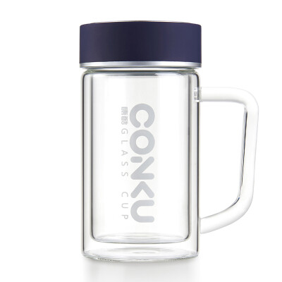 

Cool (CONKU) crystal diamond double-layer glass insulated anti-hot bubble tea cup business men and women office cup 260ML CK-8073