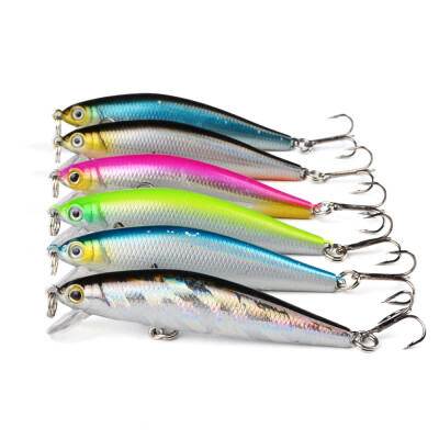 

1pc Fishing lures 6color Fishing Tackle 7cm-2.8" Fishing Bait 6.3g-0.22oz 2 Hook 6# high carbon steel anchor hook