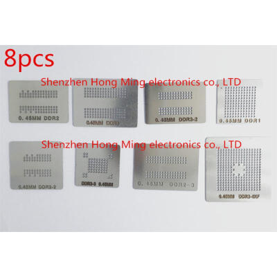 

8pcs Directly Heat BGA Reballing Stencil Template Memory RAM DDR1 DDR2 DDR3 DDR5