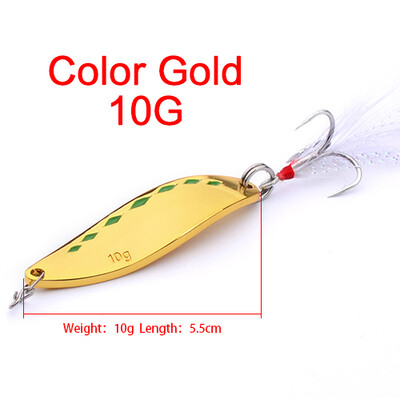 

1PC PRO BEROS High Quality Spoon Lure Fishing Lure Gold/Silver Color Fishing Bait 10g/15g/20g with 4#-#6-8# Hooks Fishing Tackle