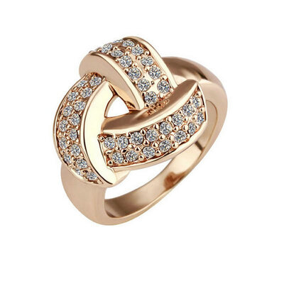 

Yoursfs Unique 18k Gold Plated Twisted Style Austrian Crystal Finger Ring For Mothers Day Gift