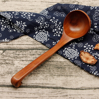

【Jingdong Supermarket】 Bamboo and wood in mind the soup spoon wood and wood soup spoon 28CM wood carving spoon old paint process