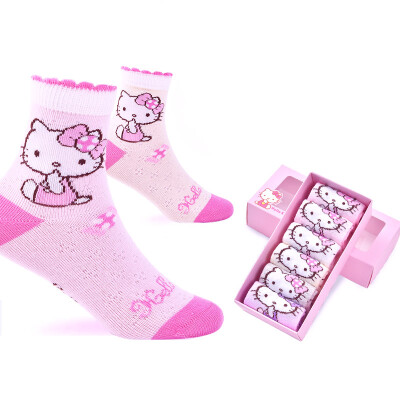 

Hello Kitty HELLOKITTY children socks girl Tongjiao hosiery socks KT3039 mixed color 6 pairs of 20-22cm