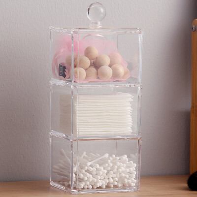 

ORZ Cotton Swab Storage Box Акриловый макияж Косметический органайзер Оверлейный кейс для ювелирных изделий Держатель для хранения Superposab