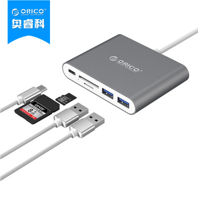 

ORICO RCC2A Type-c to USB3.0 / TF / SD card splitter HUB hub Apple MACBOOK notebook expansion accessories deep gray