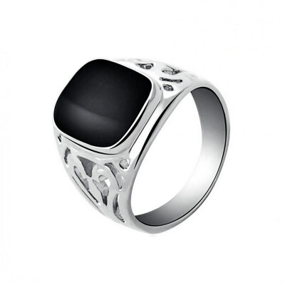 

Yoursfs@ Fashion 18k white/yellow gold plated cubic zirconia anillo de plata con piedra negra stones rings for men schmuck ring fo