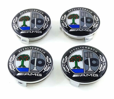 

4x 75mm Mercedes Benz wheel caps AMG SET Emblem Logo For C E S SL SLK CLS A C G (Fits: Mercedes-Benz)