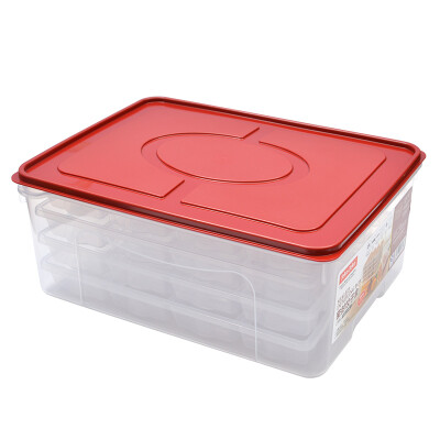 

JEKO&JEKO plastic multi-function transparent storage box storage box sealed box frozen dumpling box box 20 grids 4 layers SWB-5439