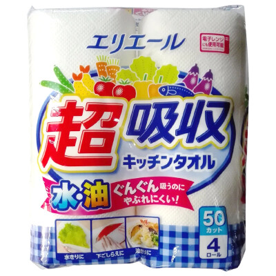 

Jingdong overseas direct mining Japan imported king kitchen paper towels (roll paper) 50 / volume × 4