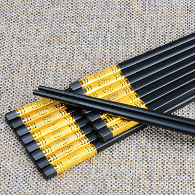 

East chopsticks chopsticks alloy chopsticks stainless steel mold chopsticks 10 pairs of auspicious totem Jinfu H821