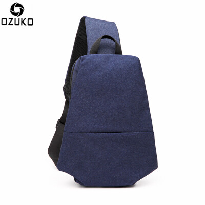 

Ozuko new leisure mens breast canvas large capacity outdoor sports travel single shoulder bag