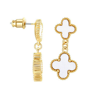 

Yoursfs@ Cute Double Cross Pendant Drop Earrings For Women 18K Gold Plated Glorious brincos para as mulheres Christmas Gifts
