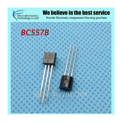 

100pcs free shipping BC557B BC557 TO-92 Bipolar Transistors - BJT PNP -45V -100mA HFE450 new original