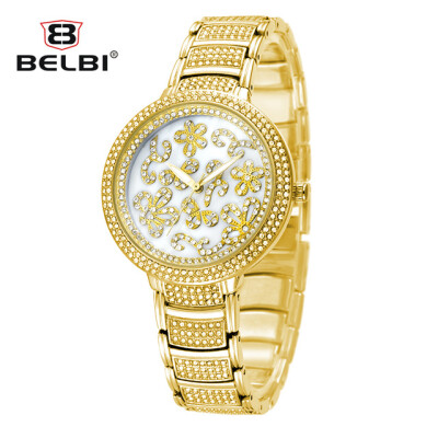 

2016 Luxury Fashion Women's Wristwatches Quartz-Watch Rhinestone Waterproof Women's Watches Folding Clasp With Safety For BELBI