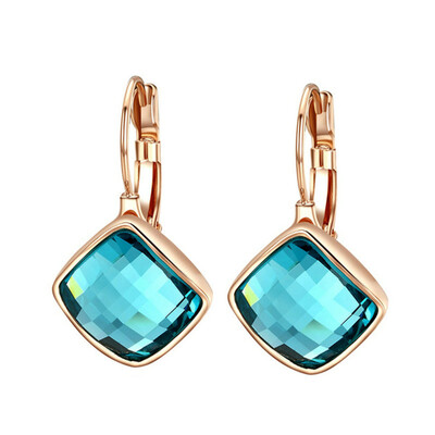 

Yoursfs® 18K Rose Gold Plated Colorful Clip Earrings Use Red Austrian Crystal Fashion Jewelry