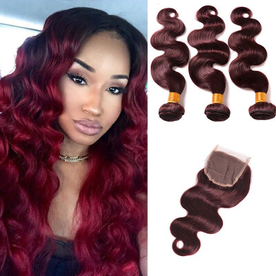 

PASSION Virgin Hair Body Wave Weaves 3 Bundles Red Wine 99J Burgundy Malaysian Hair Body Wave 99J Red Human Hair Bundles Burgundy