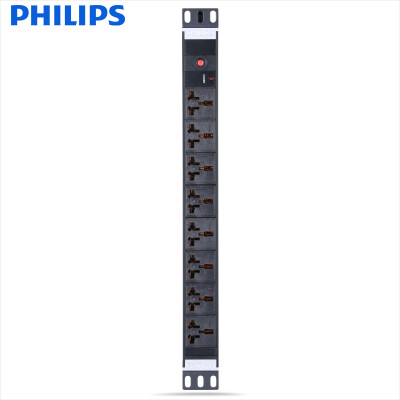 

Philips (PHILIPS) 8-hole wireless self-wiring overload protection PDU cabinet socket plug plug-in board wiring board 10A / 16A dual-use hole drag line board