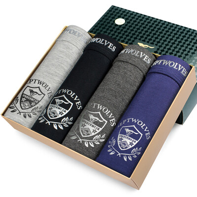 

Seven wolves mens underwear viscose waist breathable fashion underwear mens boxers 4 loaded gift box 96177-4 mixed color XXL
