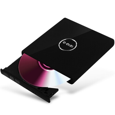 

e-elei 8-скоростной USB2.0 внешний привод внешний DVD-привод внешний CD-привод CD-рекордер черный (совместим с Windows Apple / EL-R3)