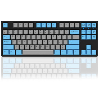 

АККО Ducky Один 87 PBT сублимации механическая клавиатура Cherry Red Cherry вал ось ретро серовато-синий