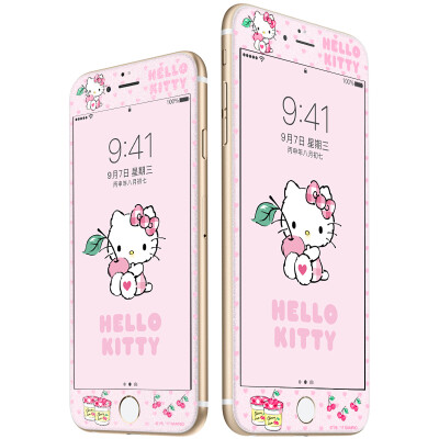 

Подлинная HelloKitty плюс отличное яблоко iPhone6plus / 6splus закаленного стекла мембрана стороны пленки мягких углеродных волокон флэш пастель пленка вишня Кейти