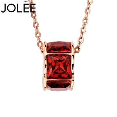 

Ю. Lan JoLee гранат ожерелье S925 серебряный кулон цепи бисера моды ключицы цветные камни, чтобы отправить его подруга праздник подарок красный Размер